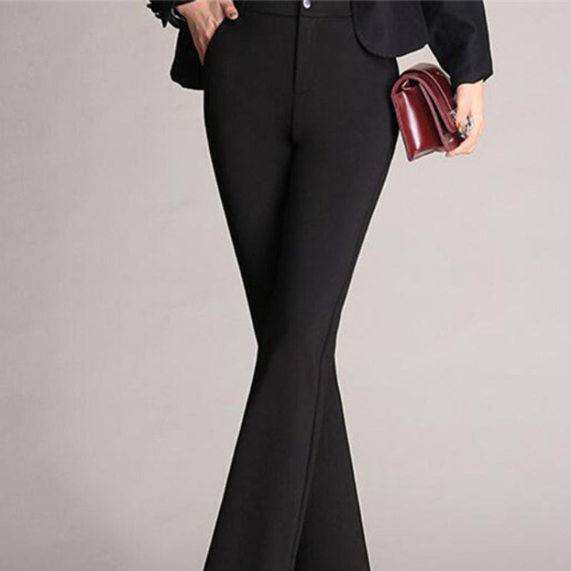 Damskie spodnie chinosy o kroju dzwonów