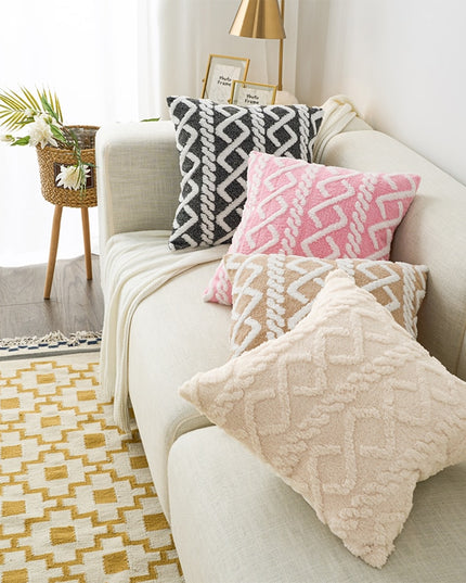 Poszewka na poduszkę z tłoczonym wzorem w pastelowych kolorach