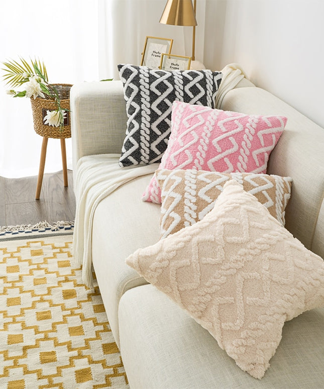 Poszewka na poduszkę z tłoczonym wzorem w pastelowych kolorach