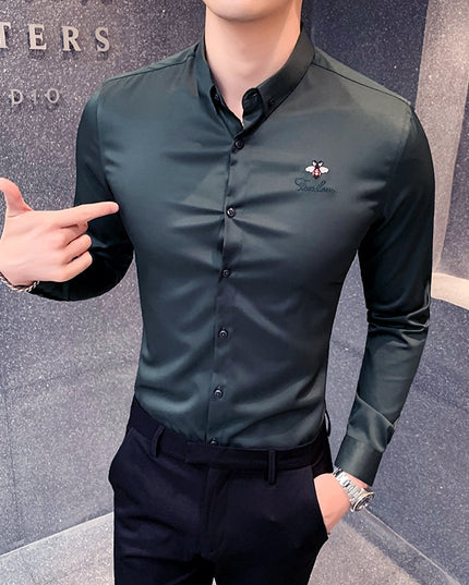 Męska koszula gładka o dopasowanym kroju