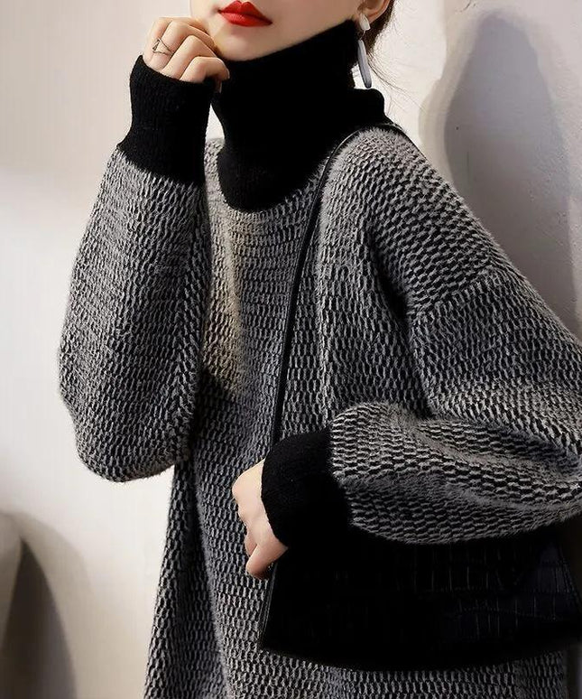 Damski sweter z golfem o kroju oversize