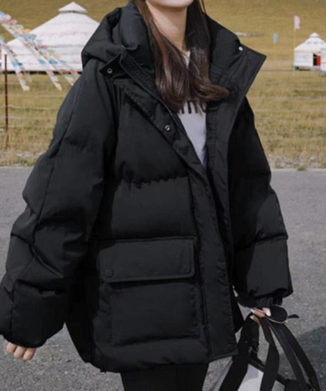 Damska kurtka zimowa oversize z kapturem