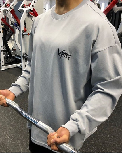 Męska koszulka z długim rękawem sportowa z napisem