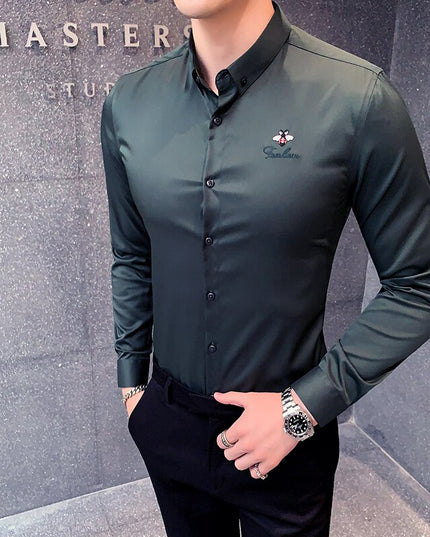 Męska koszula gładka o dopasowanym kroju