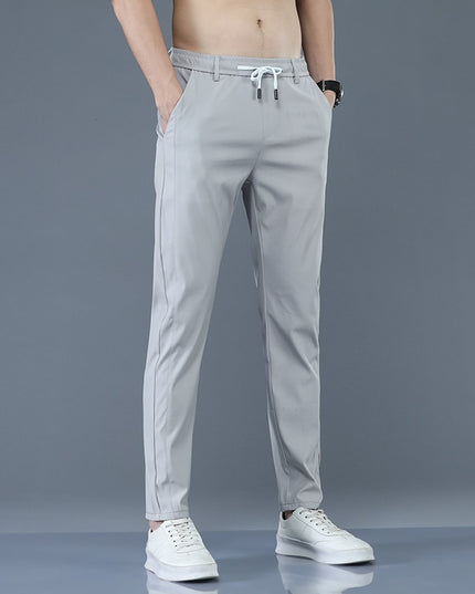 Męskie spodnie o eleganckim kroju z wiązaniem