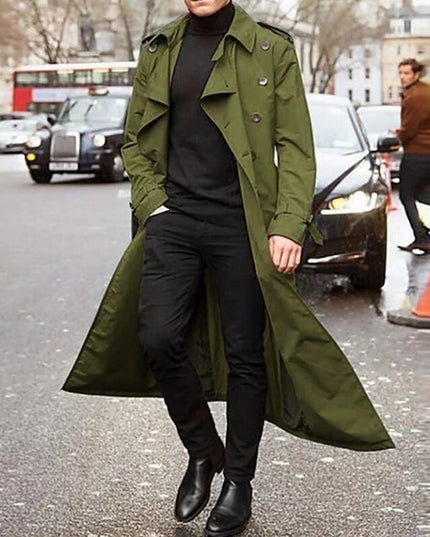 Męski płaszcz o kroju trencza