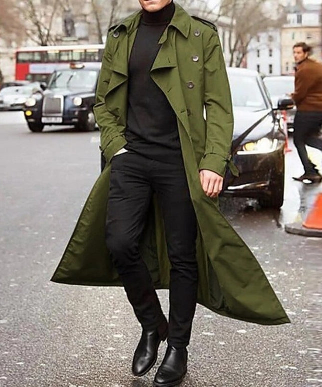 Męski płaszcz o kroju trencza