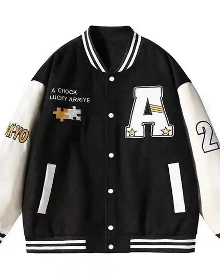 Męska kurtka przejściowa bomberka bejsbolówka z naszywkami