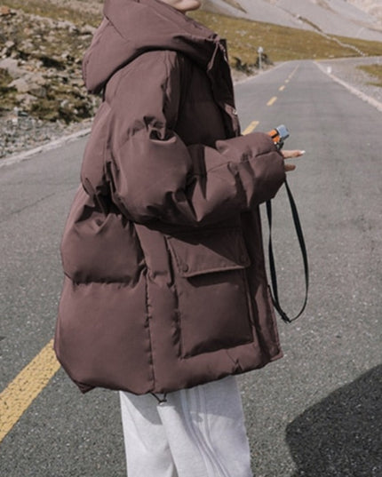 Damska kurtka zimowa oversize z kapturem