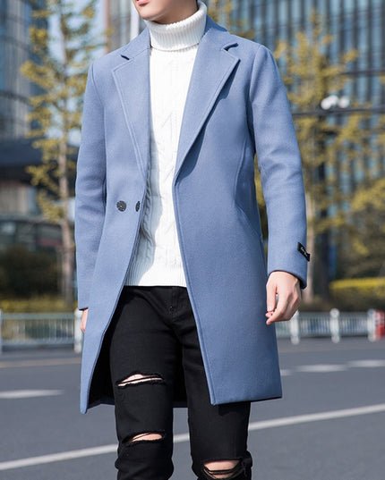 Męski płaszcz zapinany na guzik