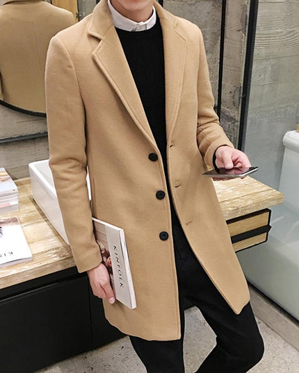 Męski klasyczny płaszcz trzyrzędowy