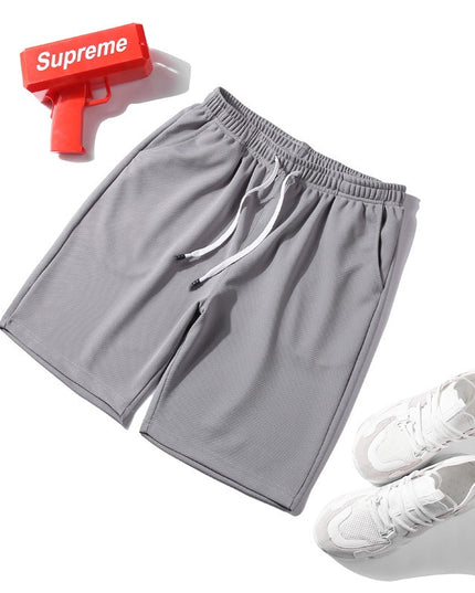 Męskie szorty z gładkiego materiału z wiązaniem