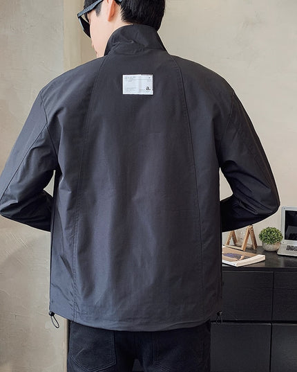 Męska kurtka przejściowa klasyczna luźna ze stójką