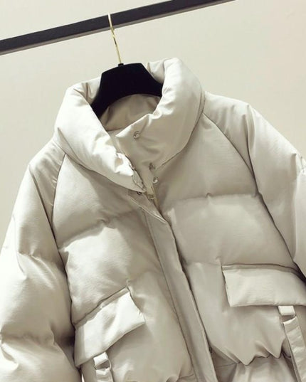 Damska kurtka zimowa z wstążkami