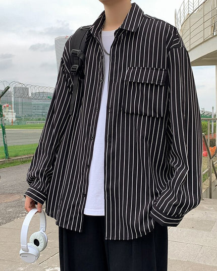 Męska koszula o kroju oversize w paski