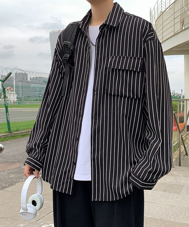 Męska koszula o kroju oversize w paski