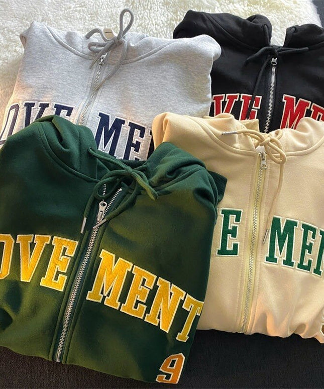 Damska bluza z kapturem zapinana na suwak