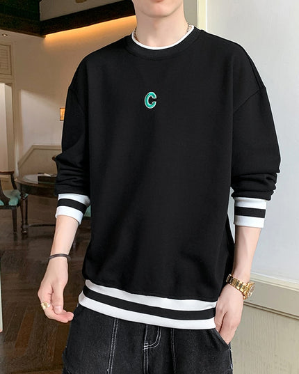 Męska bluza ze ściągaczami w paski