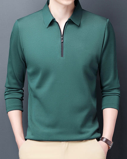 Męska koszulka z długim rękawem rozpinana typu polo