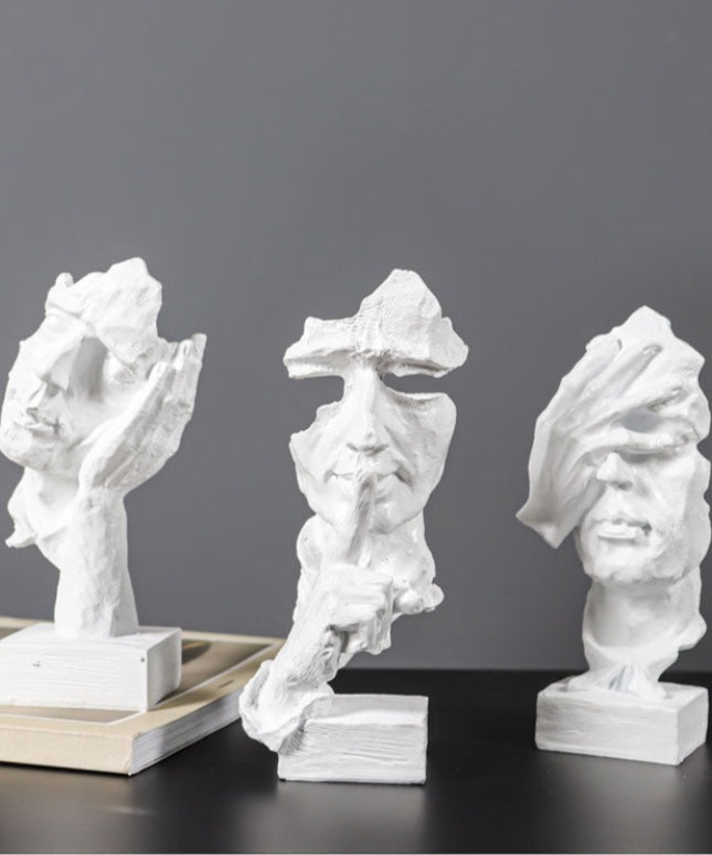 Figurka dekoracyjna rzeźba vintage motyw twarzy