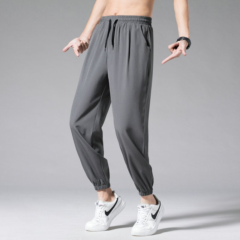Męskie spodnie treningowe joggery z wodoodpornej tkaniny