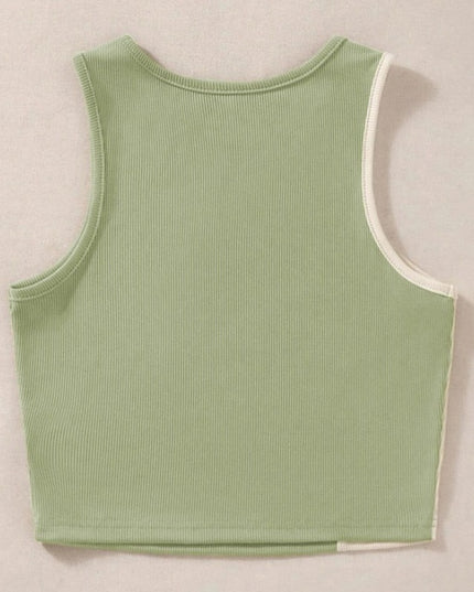 Damski top crop dwukolorowy