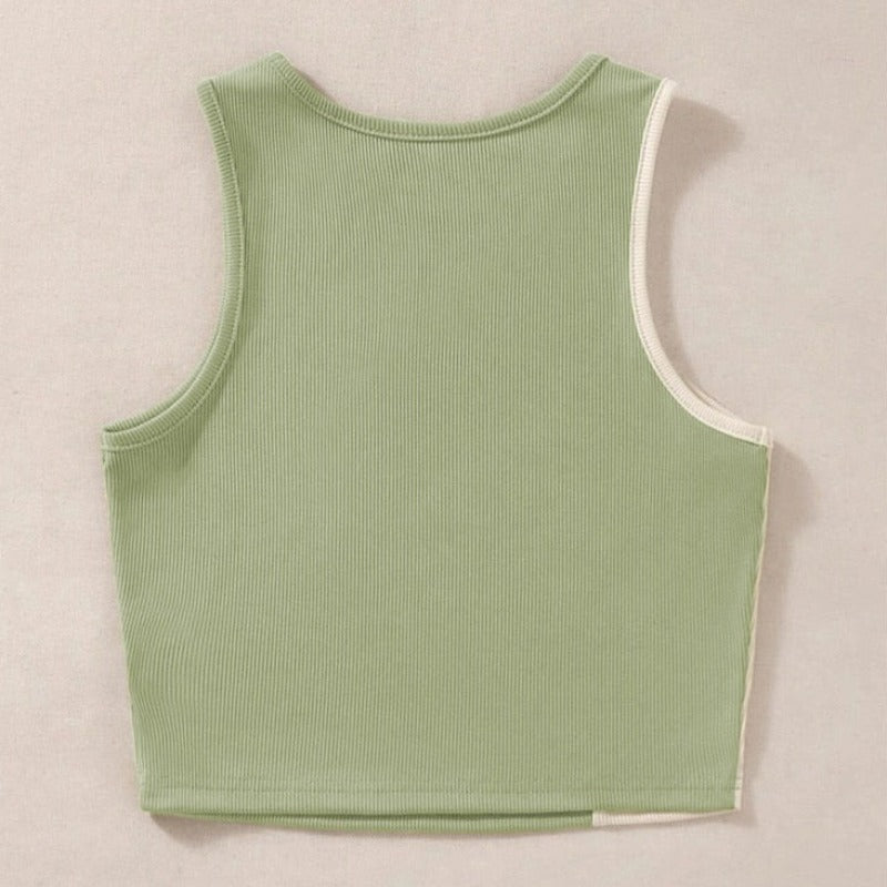 Damski top crop dwukolorowy