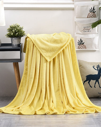 Koc zimowy ciepły z polaru w jednolitych kolorach