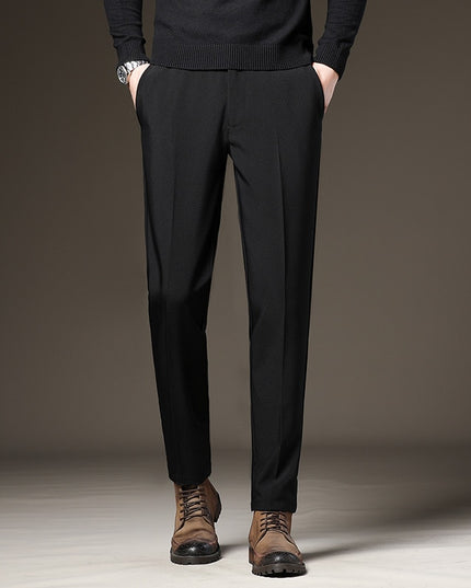 Męskie spodnie chinosy garniturowe z kieszeniami