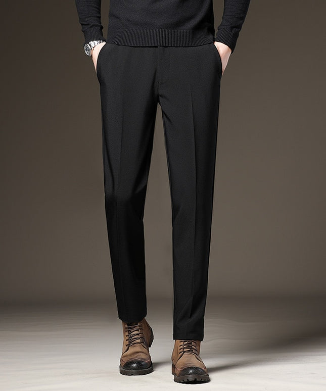 Męskie spodnie chinosy garniturowe z kieszeniami