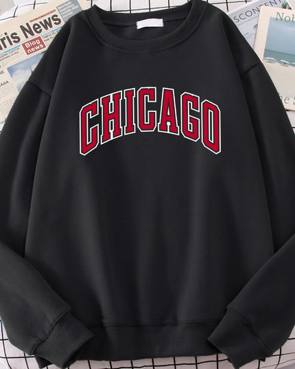 Męska bluza bez kaptura z napisem CHICAGO