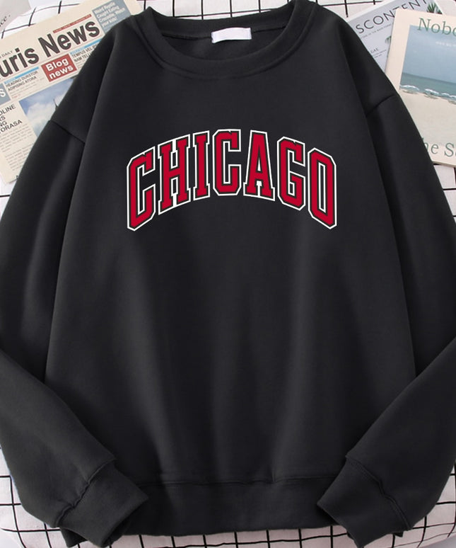 Męska bluza bez kaptura z napisem CHICAGO