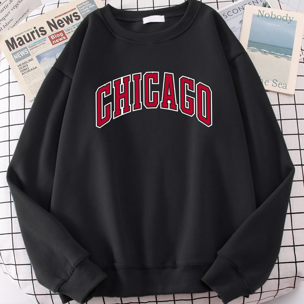 Męska bluza bez kaptura z napisem CHICAGO