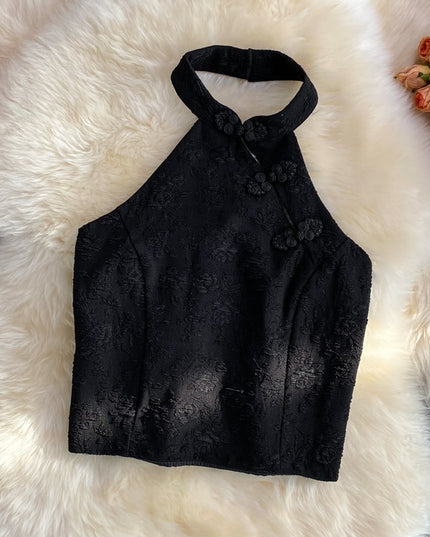 Damski top z fakturą w kwiaty