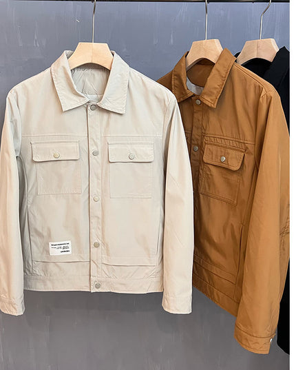 Męska kurtka przejściowa klasyczna z kołnierzykiem