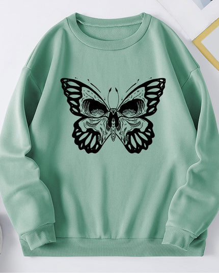 Damska bluza bez kaptura z nadrukiem motyla