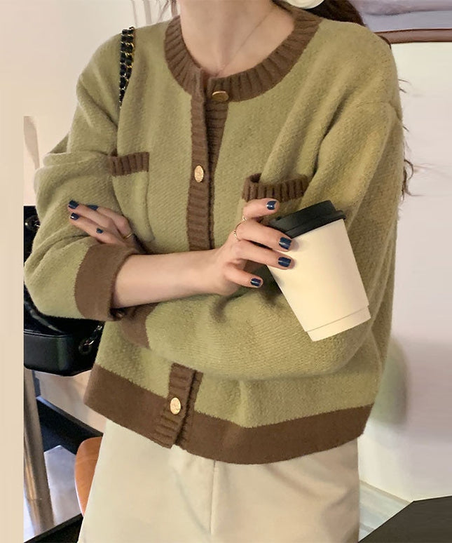 Damski sweter typu kardigan z kieszonkami