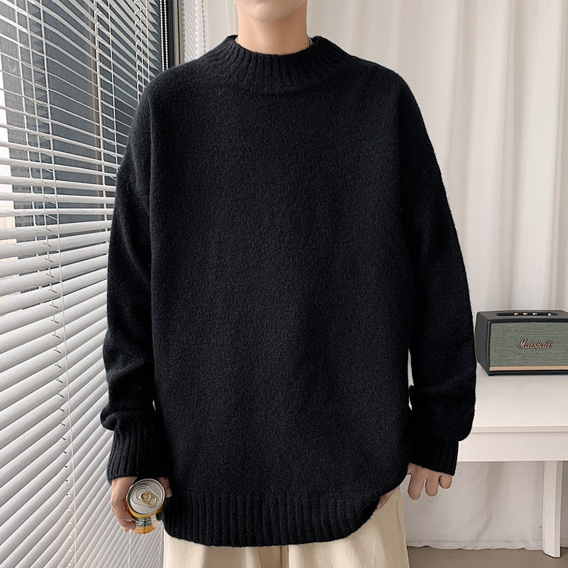 Męski sweter typu półgolf o kroju oversize