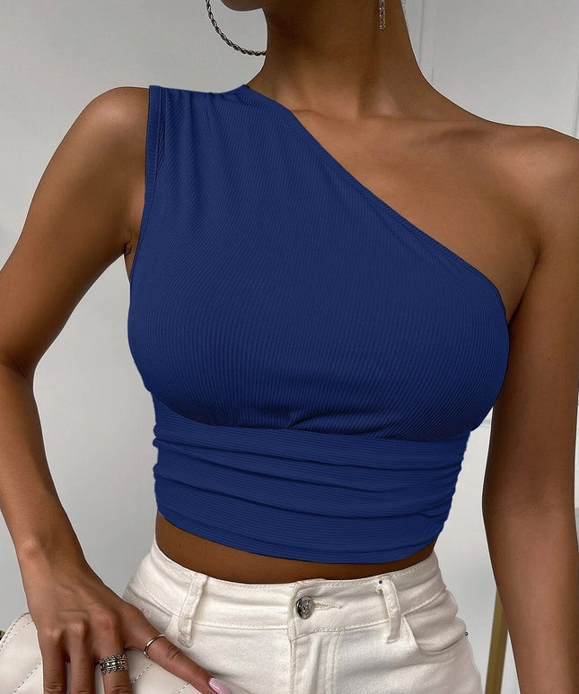 Damski crop top na jedno ramię