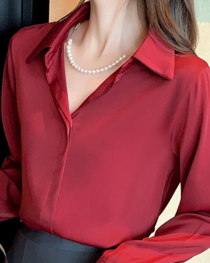 Damska koszula klasyczna z szyfonowego materiału