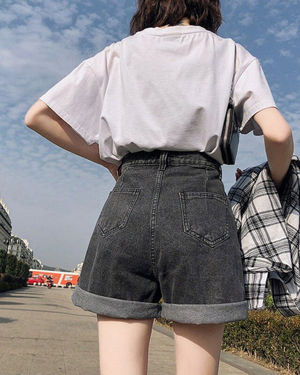 Damskie szorty Mom jeans z wysokim stanem