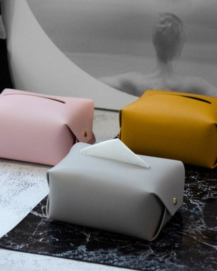 Pudełko na chusteczki skórzane klasyczny styl