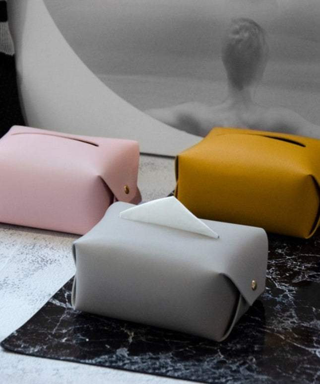 Pudełko na chusteczki skórzane klasyczny styl