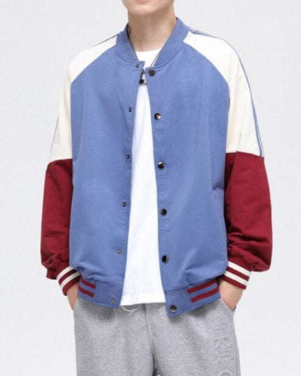 Męska kurtka przejściowa bomberka bejsbolówka z kontrastowymi rękawami