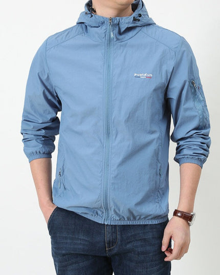 Męska kurtka przejściowa przeciwdeszczowa z kapturem