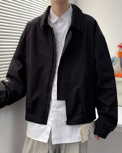 Męska kurtka przejściowa luźna ze ściągaczami