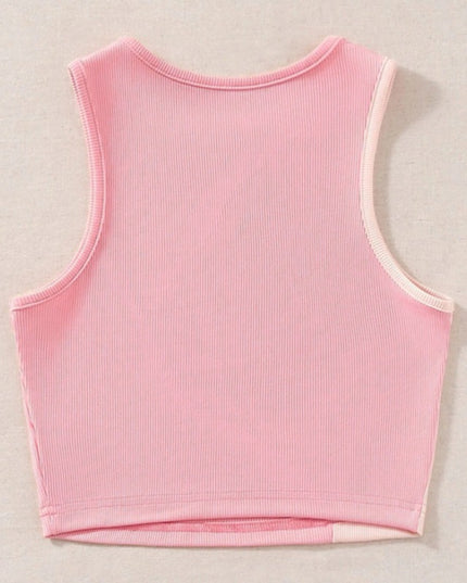 Damski top crop dwukolorowy