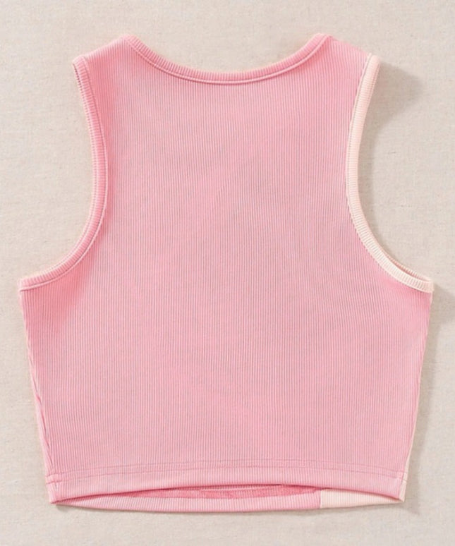 Damski top crop dwukolorowy