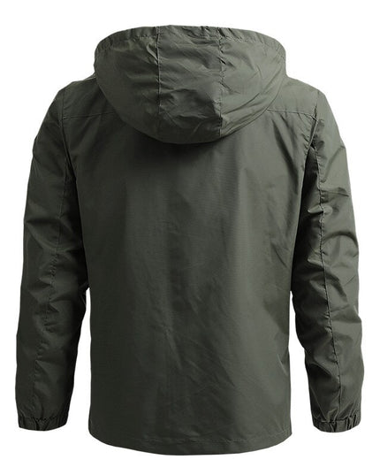 Męska kurtka przejściowa przeciwdeszczowa z kapturem