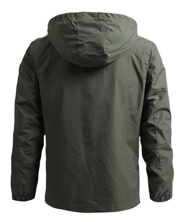 Męska kurtka przejściowa przeciwdeszczowa z kapturem